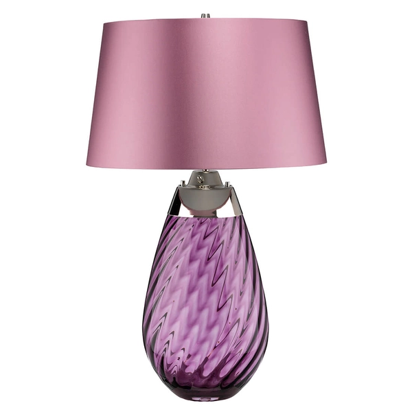 Stolikowa lampa nocna Lena LENA-TL-L-PLUM szklana śliwkowa