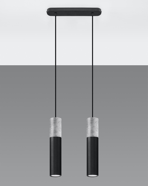 Wisząca LAMPA skandynawska SL.0651 metalowa OPRAWA zwis tuby beton czarne