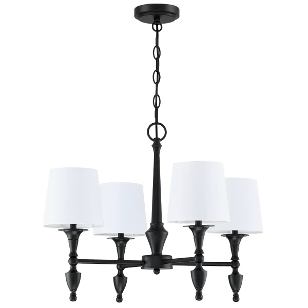 Wisząca lampa salonowa Austin P04166BK-WH Cosmolight abażur biały czarny