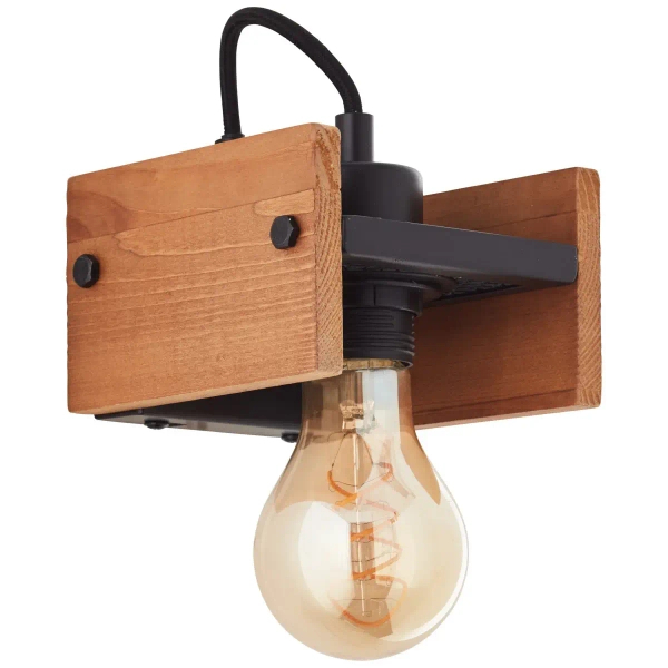 Ścienna lampa drewniana Calandra 99448/76 do kuchni brązowa czarna