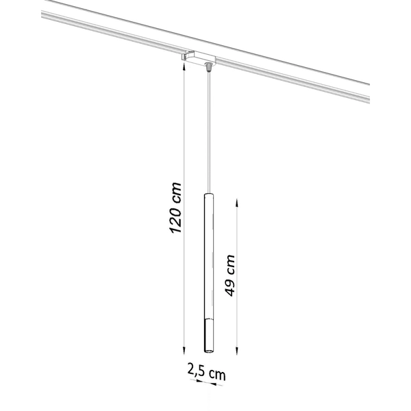 Lampa wisząca nad stół rurka MOZAICA MYL.00028 trzyfazowa czarny złoty