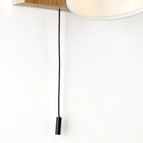 Bambusowa lampka ścienna Celia 99793/06 włącznik czarny