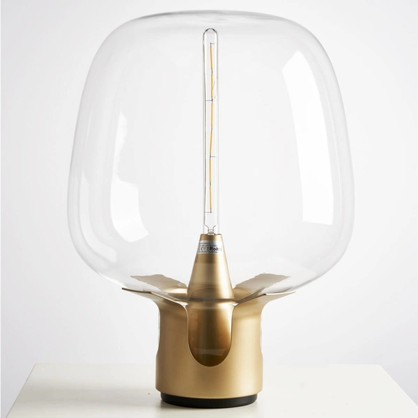 Nocna lampka do sypialni FATA ST-7278-S GOLD Step bubble przezroczysta złoty