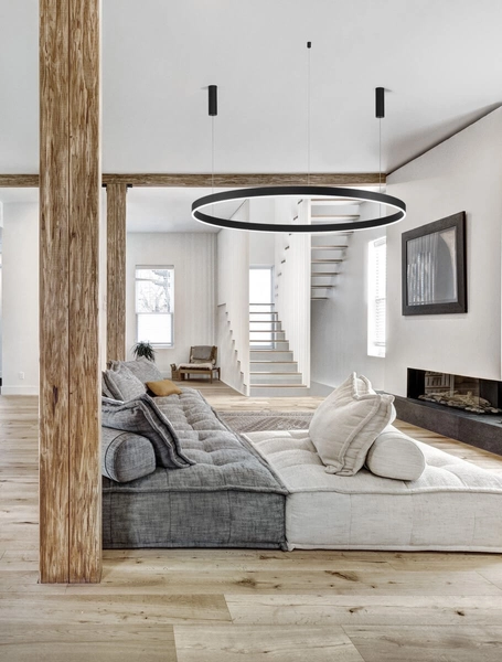 Czarny żyrandol okrągły JACA LE42770 do przedpokoju LED 80W ring