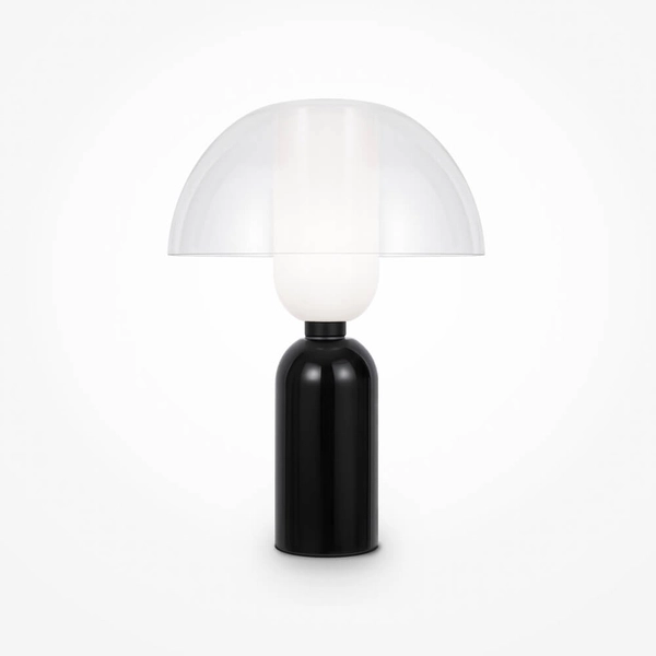 Lampa stołowa do sypialni Memory MOD177TL-01B grzybek czarna przezroczysta