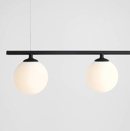 Szklana lampa wisząca BERYL 1006E_1 Aldex kule nowoczesne do jadalni białe