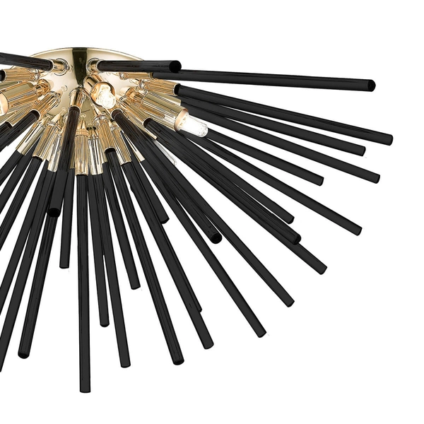 Druciana sufitowa lampa Urchin C0491-06B-F7BC do salonu czarna złota