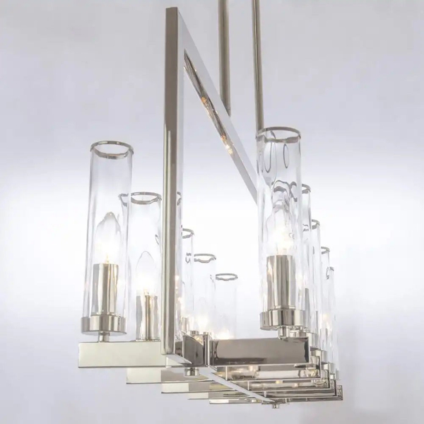 Designerska LAMPA wisząca OXFORD P10069NI Cosmolight metalowa ramka prostokątna nikiel