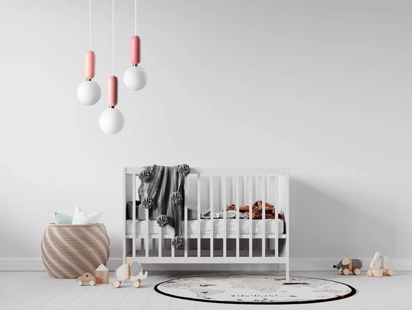 Wisząca lampa dziecięca Rubi LP-044/3P Pink biała różowa