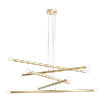 Złoty żyrandol Tubo 1072M40 Aldex 10-płomienna lampa do salonu metalowa
