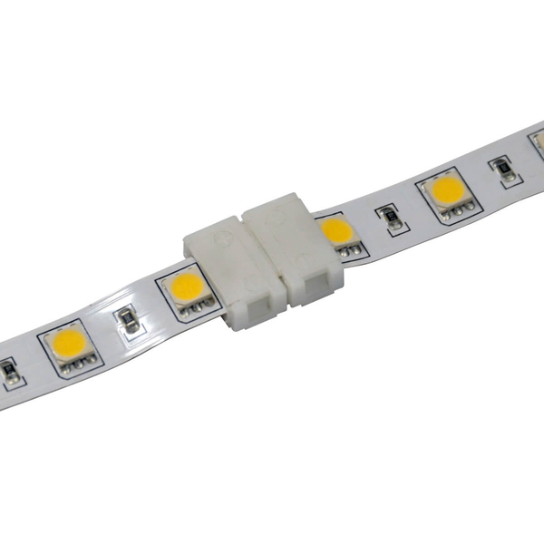 Dwustronne złącze do taśm LED 310729 metalowe białe