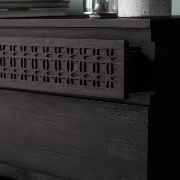 Komoda z szufladami Boho 5055999243773 do salonu czarna