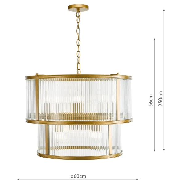 Żebrowany żyrandol Bianka BIA0663 do przedpokoju satynowy brąz