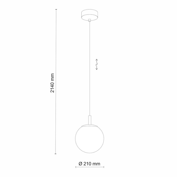 Szklana wisząca lampa CADIX 4609 TK Lighting kula przezroczysta złota