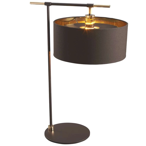 Stołowa LAMPKA stojąca BALANCE BALANCE-TL-BRPB Elstead metalowa LAMPA biurkowa okrągła brązowa polerowany mosiądz