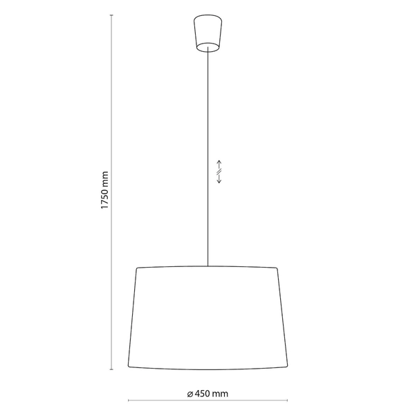 Wisząca lampa abażurowa Maja 1881 TK Lighting do salonu szara grafitowa