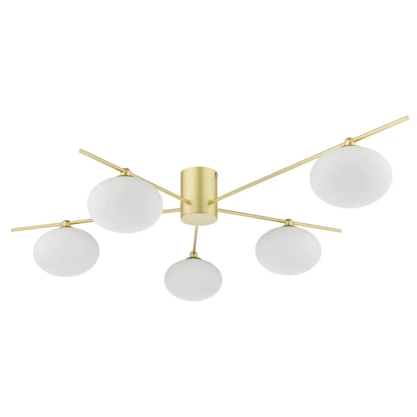 Plafon kulisty do przedpokoju Jasper JAS5435 szklany biały złoty