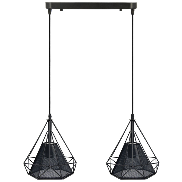 Industrialna LAMPA wisząca 8803/2 ZWIS - 07 Elem loftowa OPRAWA metalowy druciak zwis czarny