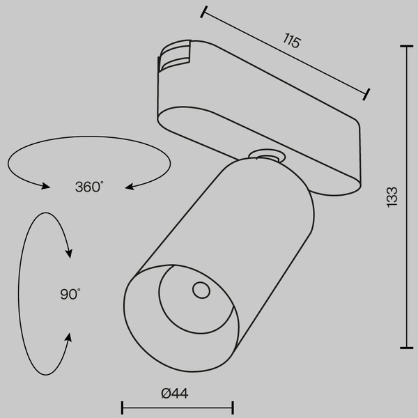 Magnetyczna lampa ścieżka świetlna Focus TR103-1-12W3K-M-W LED 12W 3000K tuba biała