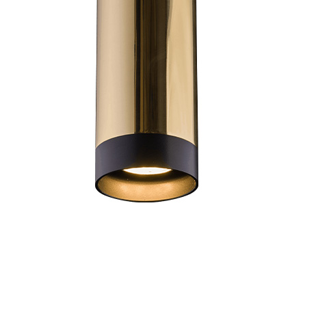 Lampa sufitowa KAVOS 0379 metalowa okrągła tuba downlight czarny złoty