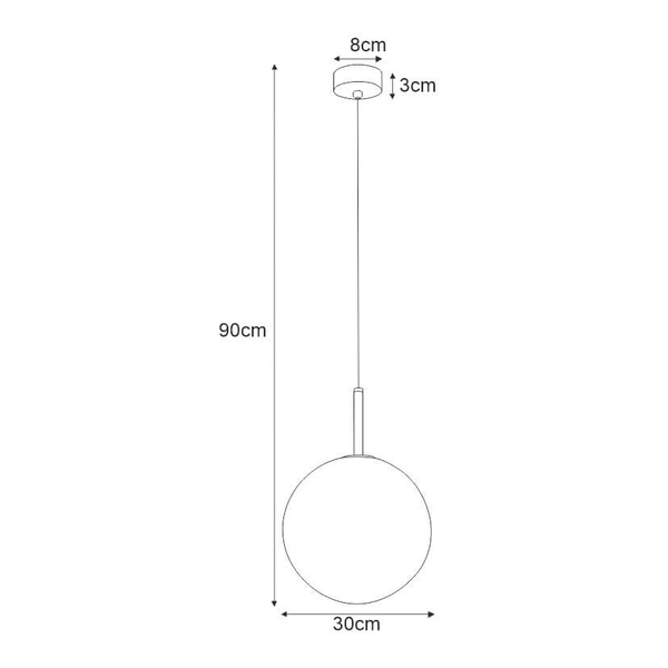 Kulista wisząca lampa Faro K-4887 Kaja okrągła ball biała czarna