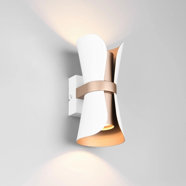 Kinkiet ścienny COAT 218600231 Trio góra-dół tubka do sypialni biały kawowy