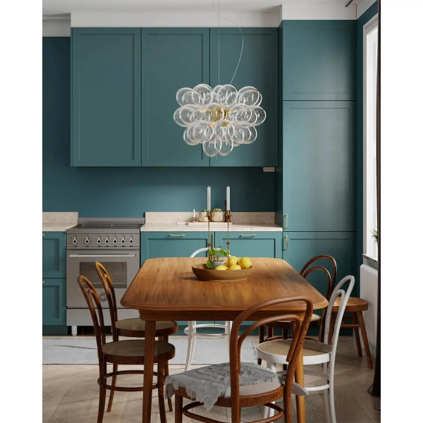 Molekułowa wisząca lampa Gross 4200440-6509 bubbles przezroczysta złota