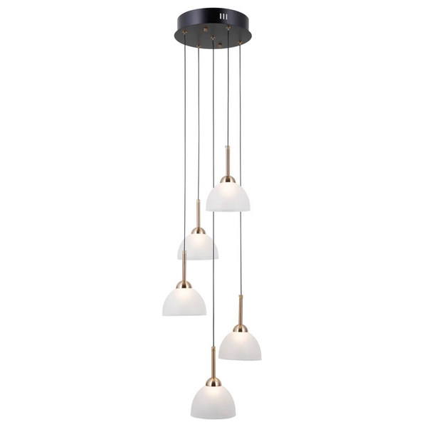 Szklana lampa zwis Montiela PND-34374-5-BK LED 125W 3000K czarny biały złoty