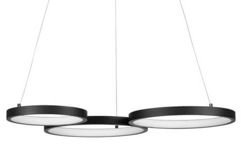 Sypialniany żyrandol GARCIA LE42827 pierścienie LED 28W 3000K czarne