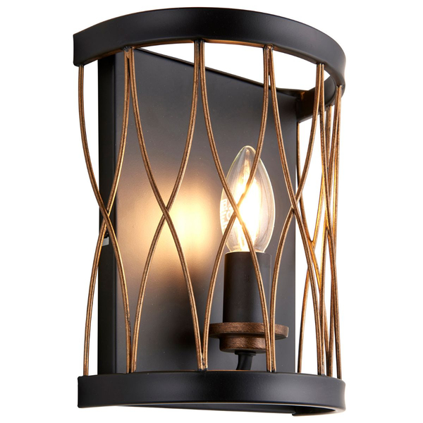 Metalowy kinkiet Heston 61499 Endon lampion tuba świeczka czarna