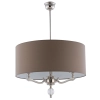 Klasyczna lampa wisząca Tivoli TIV-ZWD-3 (N) z abażurem brązowa nikiel