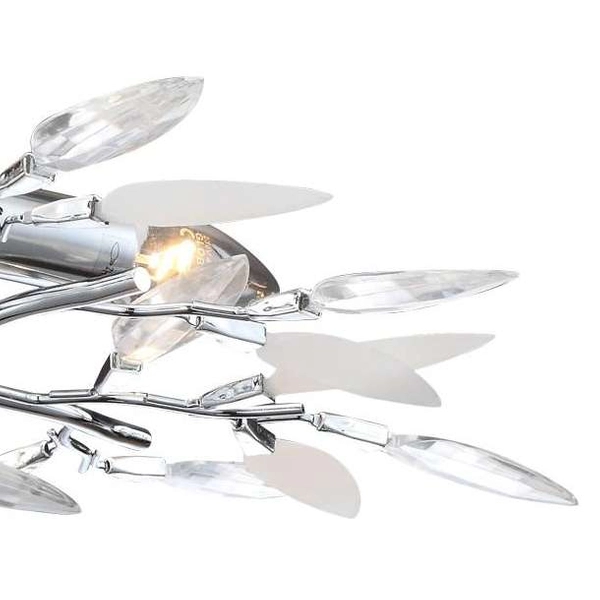 Sufitowa LAMPA liście VIDA 63160-3 Globo plafon OPRAWA metalowa chrom