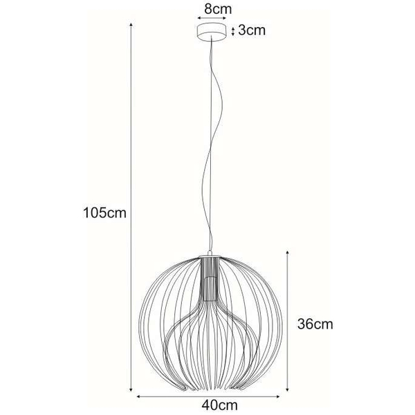 Industrialna LAMPA wisząca Tori K-3405 czarny Kaja druciana OPRAWA metalowy ZWIS klatka czarna
