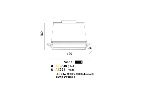 Biała lampa wisząca Viena do salonu LED 70W 3000K frame prostokąt