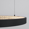 Wisząca LAMPA glamour MORON LE41723 Luces Exclusivas metalowa OPRAWA pierścień ZWIS LED 37W 3000K z krysztakami czarny