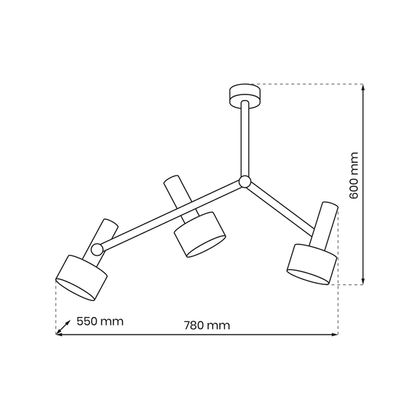Nowoczesna lampa sufitowa Linterna MLP8677 modna czarna
