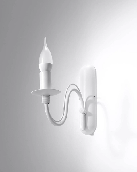 Kinkiet LAMPA ścienna SL.0216 metalowa OPRAWA świecznikowa maria teresa biała