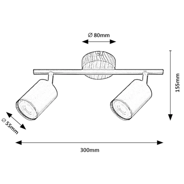 Sufitowa lampa nowoczesna Edmund 5296 reflektorki do salonu czarna drewno