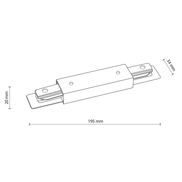 Łącznik prosty z zasilaniem Tracer 4530 TK Lighting do szynoprzewodu 1-fazowego biały