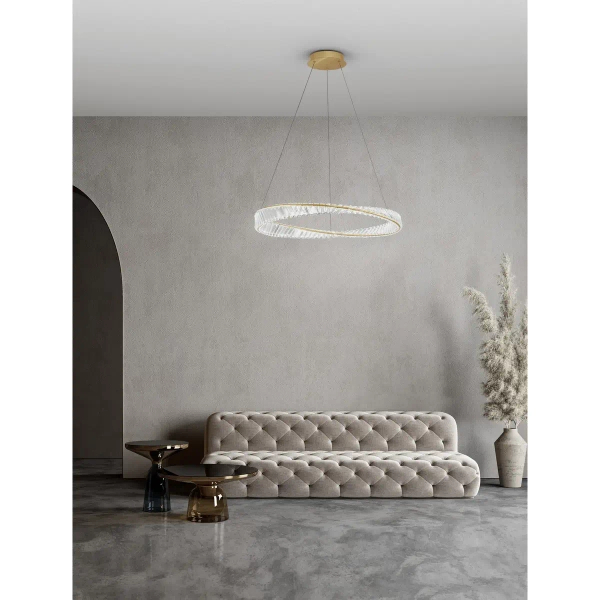 Salonowa lampa wisząca BAUTA LE42913 z kryształkami LED 45W 3500K złota