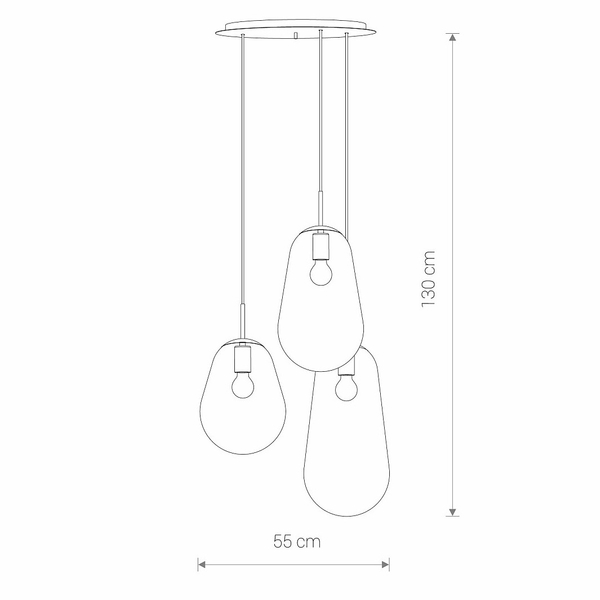 Skandynawska lampa wisząca Pear 7794 szklana nad stół przezroczysta