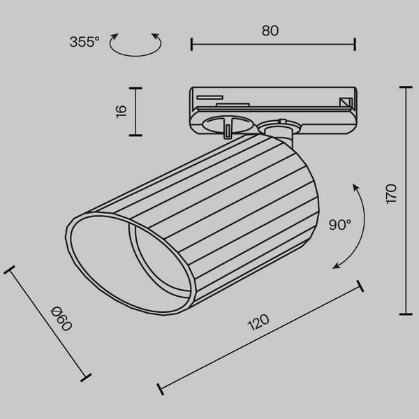 Lampa sufitowa do szyny 1-fazowej Lipari TR087-1-GU10-W tuba biały