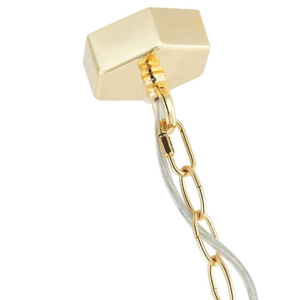 Klasyczna LAMPA wisząca Lunga Gold Nero Orlicki Design abażurowa OPRAWA okrągły ZWIS tuba na łańcuchu czarna złota