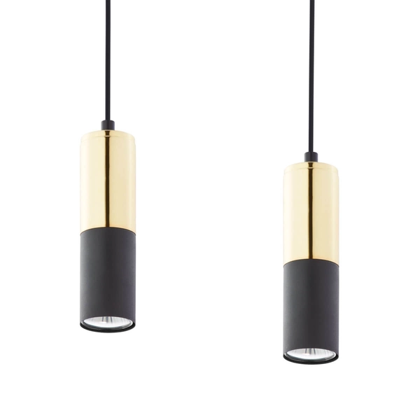 Potrojna lampa wisząca Elit 4367 sople loftowa tuba czarna złota