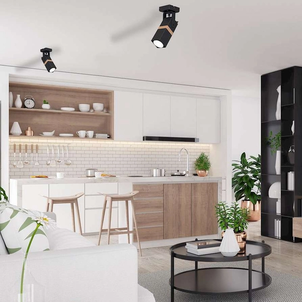 Regulowana LAMPA sufitowa VIDAR MLP5400 Milagro metalowa OPRAWA prostokątny plafon reflektorek kinkiet czarny