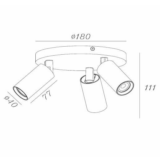 Sufitowa lampa potrójna  RITMO 09942/13/30 tuby metalowe czarne