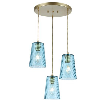 LAMPA wisząca AZURINE 5227 Rabalux szklana OPRAWA zwis kaskada niebieska złota