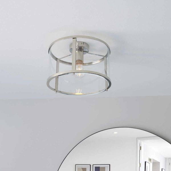 Szklany plafon kuchenny Hopton 96150 Endon nikiel srebrny przezroczysty