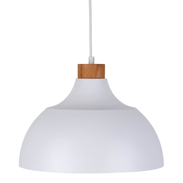 Skandynawska kopułowa lampa wisząca Cap 2070 TK Lighting drewniana biała