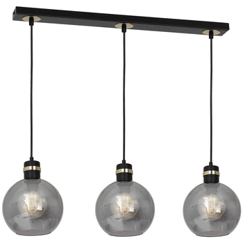 Loftowa LAMPA wisząca OMEGA MLP6531 Milagro okrągła OPRAWA szklany ZWIS kule na listwie czarne przezroczyste